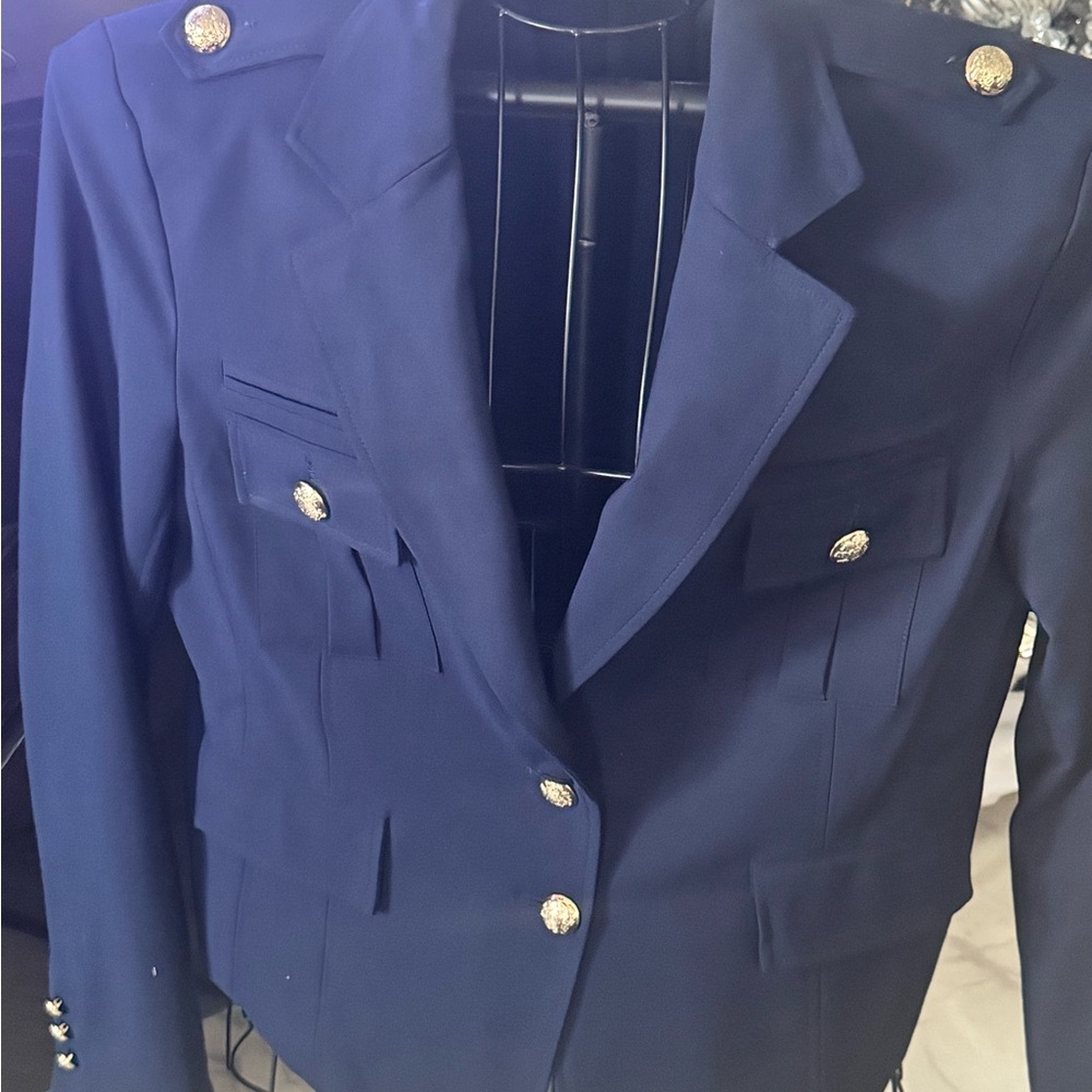 New York & Company Dark Blue Blazer with Gold Buttons
